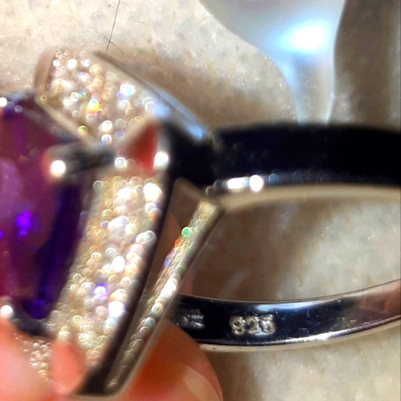 (6) 🆕️Purple.925 SS Cocktail Ring - Picture 6 of 7